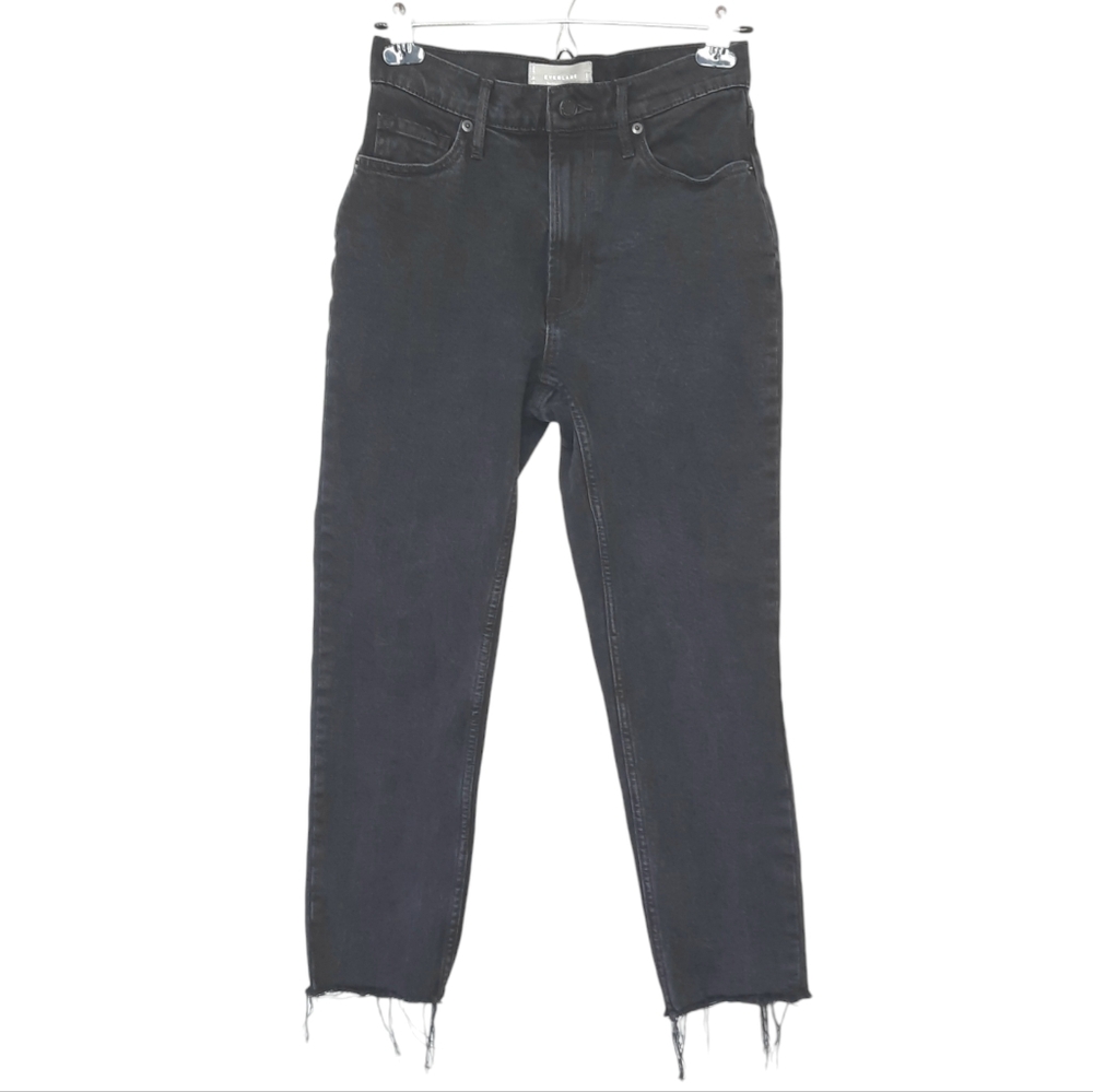 Everlane The Original Cheeky Crop Jeans Black Organic Cotton Womens Size 25